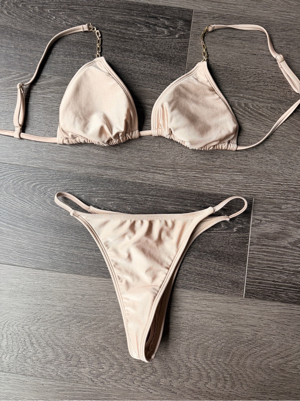 Shade & Shore Beige Triangle Bikini Set